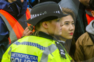 Climate change activists from the Extinction Rebellion start a couple of weeks actions around the Houses of Parliament. They block and occupy roads around the Parliament and some chain themselves to a truck outside the Home Office.