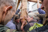 Climate change activists from the Extinction Rebellion start a couple of weeks actions around the Houses of Parliament. They block and occupy roads around the Parliament and some chain themselves to a truck outside the Home Office.