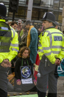 Climate change activists from the Extinction Rebellion start a couple of weeks actions around the Houses of Parliament. They block and occupy roads around the Parliament and some chain themselves to a truck outside the Home Office.