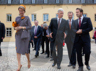 Le premier ministre Luxembourgeois Xavier Bettel, le roi Philipp