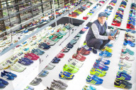 Sneaker fans clamour for designer’s lace-up tribute to home town. Limited-edition shoe launching at Adidas exhibition in Blackburn, part of British Textile Biennial.