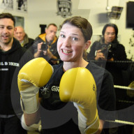 Jo Swinson at Total Boxer in Crouch End