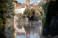 Borgo Ticino. Full of Ticino, high water, flood of the village.