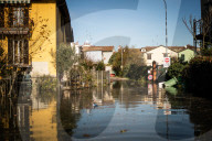 Borgo Ticino. Full of Ticino, high water, flood of the village.