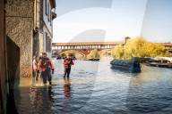 Borgo Ticino. Full of Ticino, high water, flood of the village.