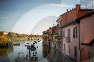 Borgo Ticino. Full of Ticino, high water, flood of the village.