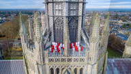 PEOPLE - Chorsänger treten auf dem Dach der Ely Cathedral, Cambridgeshire, auf