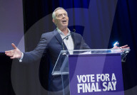 Stop the Brexit landslide Rally at the Mermaid theatre London.