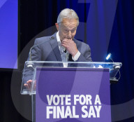 Stop the Brexit landslide Rally at the Mermaid theatre London.