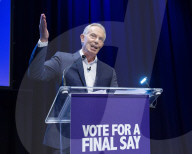 Stop the Brexit landslide Rally at the Mermaid theatre London.