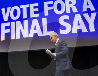 Stop the Brexit landslide Rally at the Mermaid theatre London.