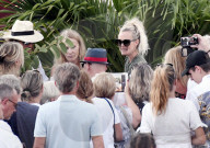 Laeticia Hallyday, Jade,  Joy and fans paid tribute on Johnny Hallyday's grave in Saint Barthelemy