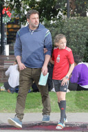 Ben Affleck is seen spending quality time with his ten-year-old daughter Seraphina, with his ex Jennifer Garner, on Saturday as the pair strolled near the actorÍs home in Pacific Palisades. 