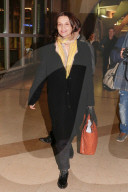 Juliette Binoche leaving the screening of La Verite in Paris