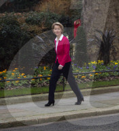 Dr Ursula von der Leyen the EU President arrives at Downing Street, Westminster, London, to meet Boris Johnson UK Prime Minister for talks.