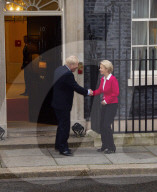 Dr Ursula von der Leyen the EU President arrives at Downing Street, Westminster, London, to meet Boris Johnson UK Prime Minister for talks.