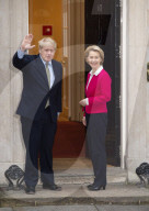Dr Ursula von der Leyen the EU President arrives at Downing Street, Westminster, London, to meet Boris Johnson UK Prime Minister for talks.