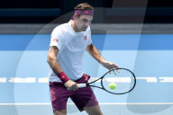 SPORT - Roger Federer trainiert  vor dem Start des Australian Open Grand Slam Tennisturniers in Melbourne
