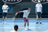 SPORT - Roger Federer trainiert  vor dem Start des Australian Open Grand Slam Tennisturniers in Melbourne