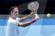 SPORT - Roger Federer trainiert  vor dem Start des Australian Open Grand Slam Tennisturniers in Melbourne