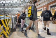 No Trousers Tube Ride 2020
hosted by The Stiff Upper Lip Society
Where Londoners remove their trousers as they ride the tube around London, Great Britain. 
12th January 2020