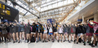No Trousers Tube Ride 2020
hosted by The Stiff Upper Lip Society
Where Londoners remove their trousers as they ride the tube around London, Great Britain. 
12th January 2020