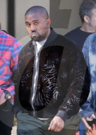 PREMIUM EXCLUSIVE Kanye West Sports A Swanky Zip Up Jacket At Calabasas Office