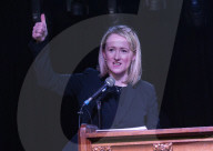 Rebecca Long-Bailey MP Labour Leadership election candidate announcing a new policy to members and supporters, Hackney, London.