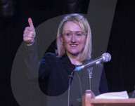 Rebecca Long-Bailey MP Labour Leadership election candidate announcing a new policy to members and supporters, Hackney, London.