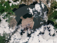 Taal volcano blanketed by ash