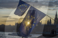 European flags in Westminster.