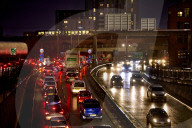 Heavy rush hour traffic Manchester.
