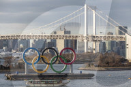 Olympic Rings on display in Tokyo’s Odaiba area