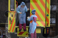 Staff in protective clothing at St Thomas' Hospital, London