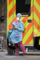 Staff in protective clothing at St Thomas' Hospital, London