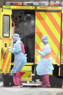 Staff in protective clothing at St Thomas' Hospital, London