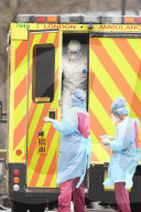 Staff in protective clothing at St Thomas' Hospital, London