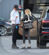 PREMIUM EXCLUSIVE Emma Roberts Looks Super Cute In Pinstripes While Running Valentine's Day Errands