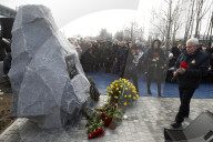Monument unveil for victims of the flight PS752 plane crash, Kiev, Ukraine - 17 Feb 2020