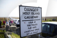 Pilgrim's Way to Holy Island : Ever since 635, when King Oswald gave the Holy Island of Lindisfarne to St. Aidan to establish his monastery, the island has been a place of pilgrimage. The road was not constructed until 1954 and until then the vertical pol