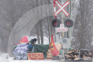 Gas pipeline protests, Belleville, Canada - 18 Feb 2020