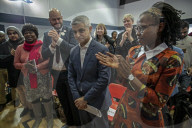 Labour London Mayoral candidate Sadiq Khan launches his re election campaign in Hackney.  
