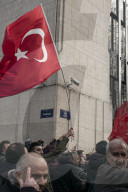 Protestors and supporters of Turkish president Erdogan