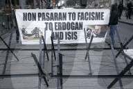 Protestors and supporters of Turkish president Erdogan