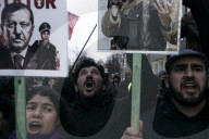 Protestors and supporters of Turkish president Erdogan