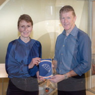 Helen Sharman and Tim Peake with Road to Stars book
