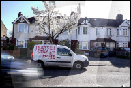 Coronavirus messages on a Van