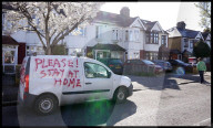 Coronavirus messages on a Van