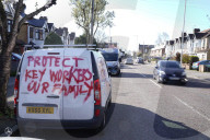 Coronavirus messages on a Van