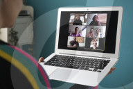 Keeping in touch via video conferencing apps like Zoom during the self isolation coronavirus lockdown.
